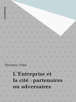 cover image of L'Entreprise et la cité